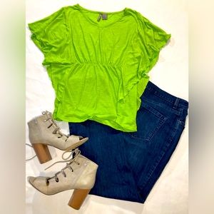 New directions, lime green shirt, size Large.